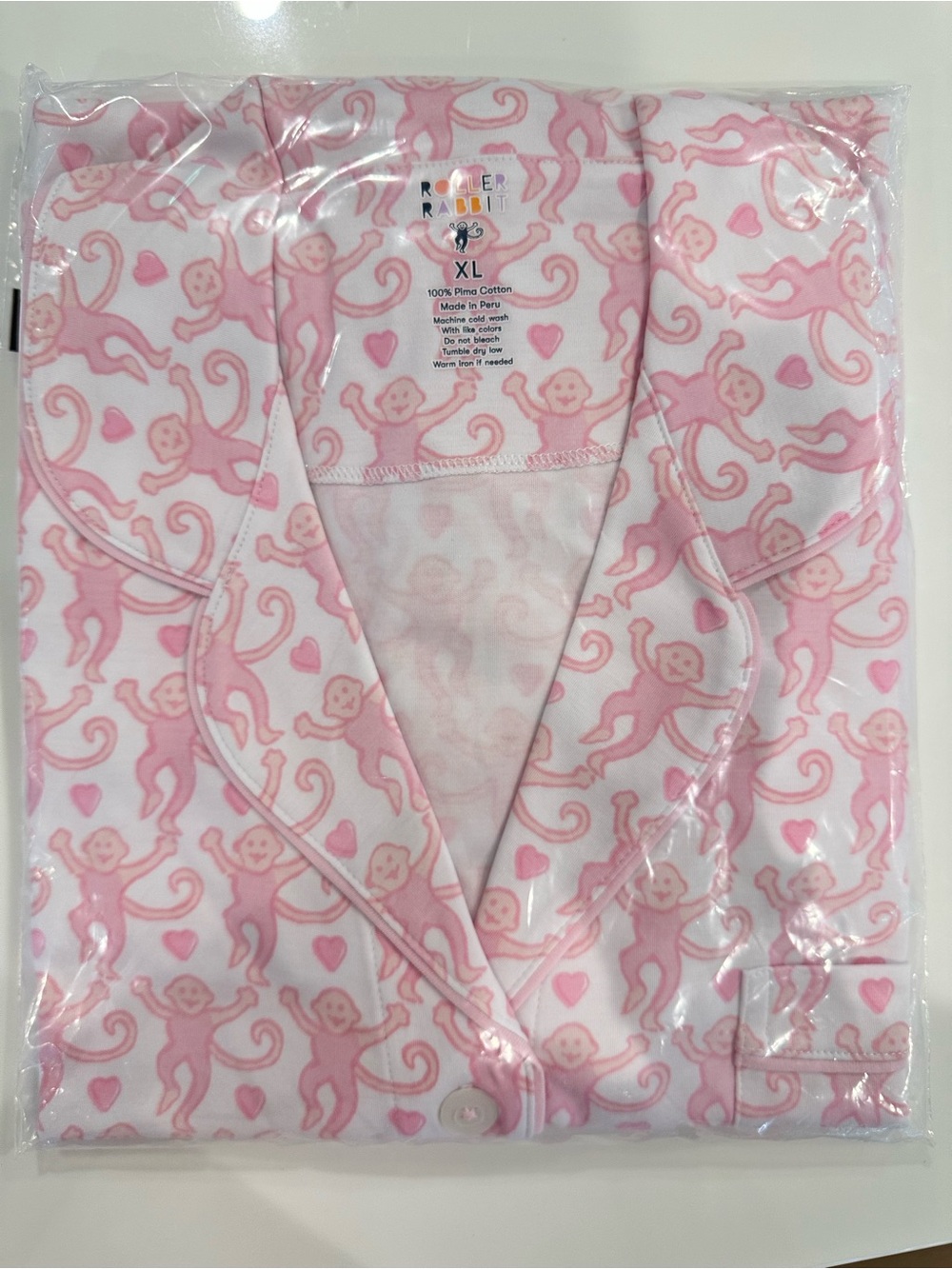 Roller Rabbit Lovely Monkey Pajama set- XL